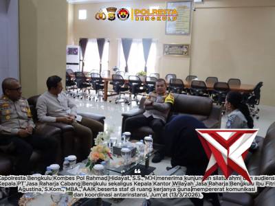 *Perkuat Sinergi Pelayanan Publik, Kapolresta Bengkulu Terima Audiensi Jasa Raharja*