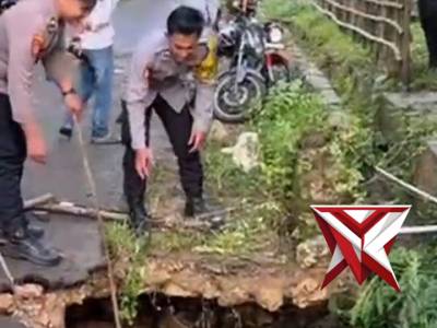 Gerak cepat polsek Kangayan amankan lokasi terdampak hujan deras