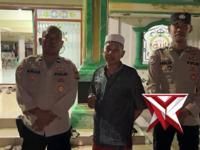 Patroli polsek Tanjung Raja sekaligus pengamanan sholat Tarawih berjamaah
