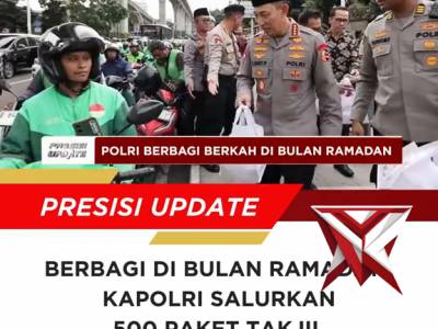 500 paket takjil di bagikan oleh PJU Mabes Polri di depan Mako Mabes Polri