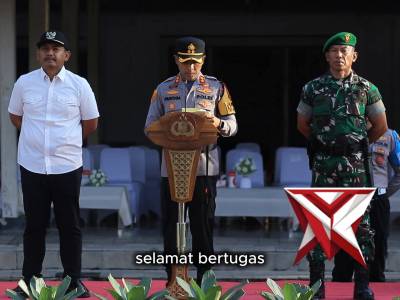Polres Ngawi menggelar Apel Gelar Pasukan Operasi Kepolisian Terpusat Ketupat Semeru 2026