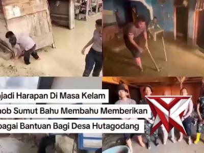 Brimob Sumut Bahu Membahu Bantu Warga Desa Hutagodang