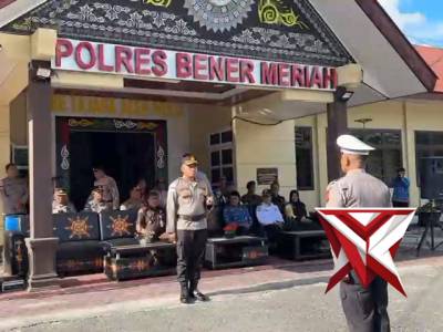 Polres Bener Meriah laksanakan Apel Gelar Pasukan Operasi Ketupat Seulawah 2026 - PoliceTube