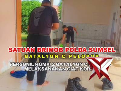 Personel Kompi 2 Batalyon C Pelopor Melaksanakan Giat Korve