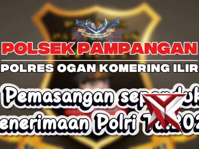 PEMASANGAN SPANDUK PENERIMAAN POLRI