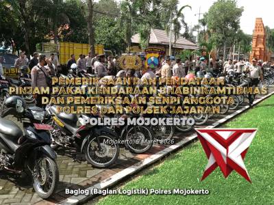 Polres Mojokerto cek ranmor bhabinkamtibmas hibah dari pemkab mojokerto