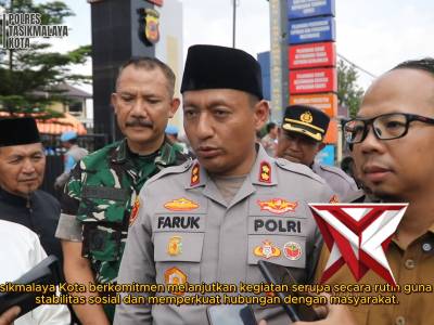 Polres Tasikmalaya Kota dan Forkopimda Gelar Doa Bersama & Bagi Beras untuk Ojol se-Priangan Timur