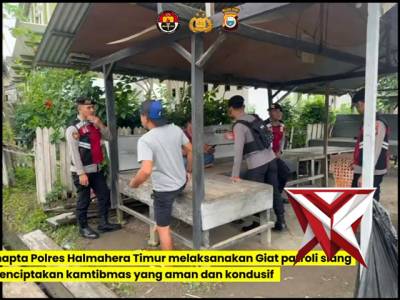 Satsamapta polres haltim melaksanakan patroli dialogis di pemukiman warga - PoliceTube