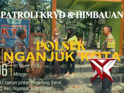 Patroli KRYD Polsek Nganjuk Kota, Berikan Himbauan Kamtibmas Agar Masyarakat Waspada Aksi 3C - PoliceTube
