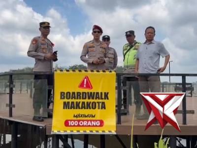 Himbauan kamtibmas boardwark pengunjung wisata danau aur