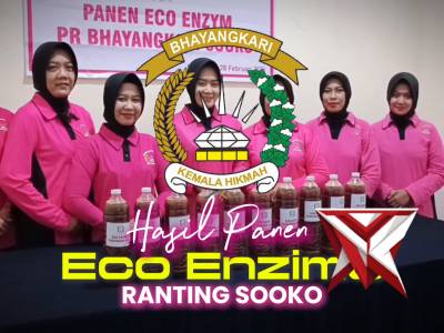 BHAYANGKARI RANTING SOOKO PANEN ECO ENZYME, WUJUD KEPEDULIAN LINGKUNGAN & PEMANFAATAN LIMBAH ORGANIK