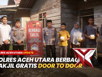 POLRES ACEH UTARA BERBAGI TAKJIL DOOR TO DOOR