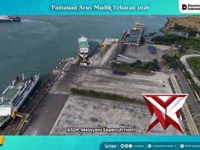 Live Report Pelabuhan Bakauheni via Drone Selasa, 24 Maret 2026 Pukul 08.00 WIB,
