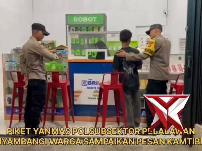 Piket Yanma Polsubsektor Pelalawan Menyambangi Warga Sampaikan Pesan Kamtibmas