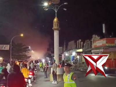 Kolaborasi Polsek Lembeyan, Koramil Lembeyan bersama instansi terkait amankan malam takbir idul fitr