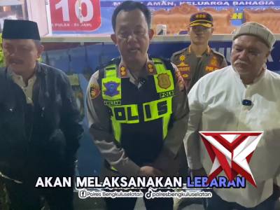 Kapolres Bengkulu Selatan Melaksanakan Takbiran dan Monitoring Posko" Pengamanan Hari Raya Idul Fitr