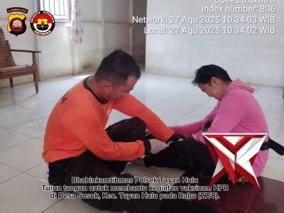 Polsek Tayan Hulu Polres Sanggau Dukung Vaksinasi Hewan Penular Rabies (HPR)