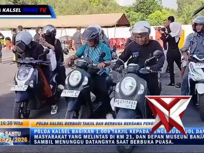 Bulan Penuh Berkah, Polda Kalsel Bagikan Takjil