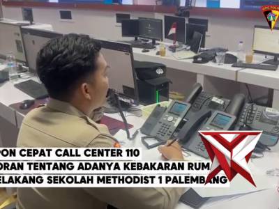 Respon Cepat Call center 110 Polda Sumsel Menindaklanjuti Laporan Masyarakat Ttg adanya Musibah Keba
