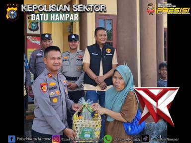 kapolsek batu hampar berbagi bingkisan lebaran kepada personel polsek batu hampar