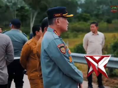 Kapolda Sumsel melakukan pengecekan Tol Kapal Betung