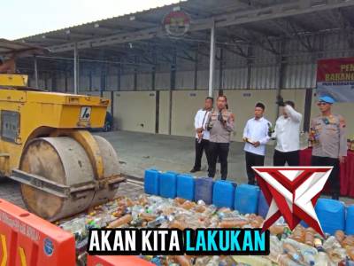 Polres Boyolali Musnahkan Ribuan Liter Miras, Komitmen Jaga Kondusifitas Wilayah