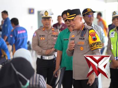 Polresta Banyumas Gelar Ramp Check dan Cek Kesehatan Pengemudi Bus