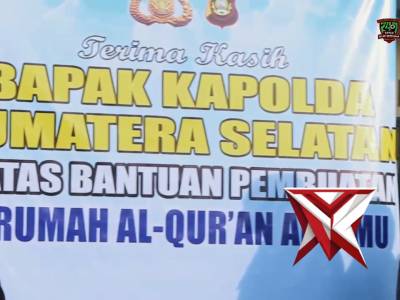 POLDA SUMSEL RESMIKAN SUMUR BOR, DI PONPES TAHFIDZ ROMADHON & BANTU PEMBANGUNAN RUMAH AL'QUR'AN - PoliceTube