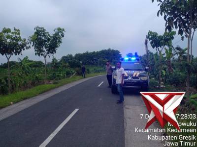 Polsek Kedamean Gelar Patroli Sore Hari Cegah Balap Liar di Sejumlah Titik Rawan