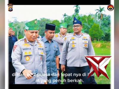 KAPOLDA RIAU TINJAU PEMBANGUNAN JEMBATAN MERAH PUTIH PRESISI