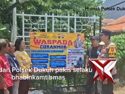 Polsek Dukuh Pakis Pasang Sepanduk Waspada Curanmor