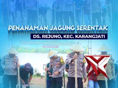 Polres Ngawi dan Polsek jajaran melaksanakan kegiatan penanaman jagung serentak