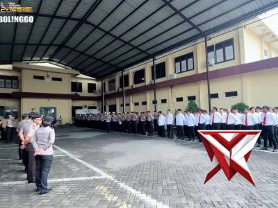 KAPOLRES PROBOLINGGO PIMPIN LANGSUNG APEL PAGI JAM PIMPINAN DI MAPOLRES PROBOLINGGO