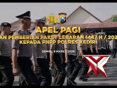 *Jelang Idul Fitri, Polres Kediri Berbagi Bingkisan Lebaran untuk Anggota*