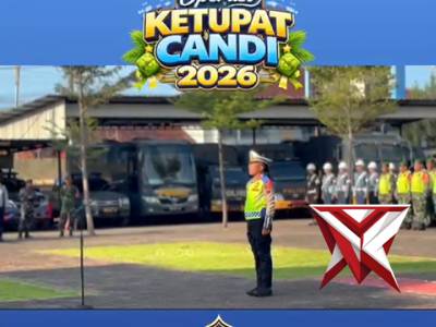 Polres Tegal Kota menggelar Apel Gelar Pasukan sebagai tanda dimulainya &ldquo;Operasi Ketupat Candi 2026&rdquo;