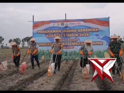 Tanam Jagung Kuartal I, Polres Kediri Garap 10 Hektar Lahan di Papar.