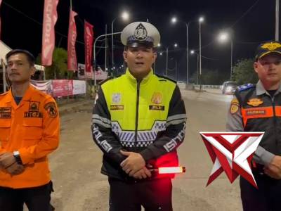 Pantauan arus lalin di pos pam jalur exit tol kayuagung