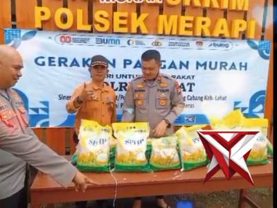 POLSEK MERAPI MELAKASNAKAN GERAKAN PASAR MURAH