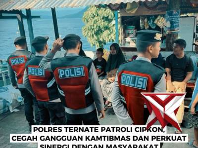 POLRES TERNATE PATROLI CIPKON, CEGAH GANGGUAN KAMTIBMAS DAN PERKUAT SINERGI DENGAN MASYARAKAT