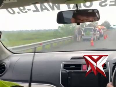 Satlantas polres Oki hadir