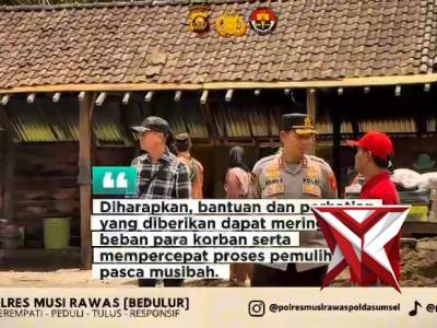 Kapolres Musi Rawas melaksanakan kunjungan ke lokasi korban kebakaran di Kecamatan Megang Sakti