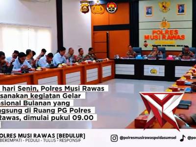 Title Kapolres Musi Rawas Hadiri Pembukaan Rakernis Gabungan Empat Satker Polri Secara Virtual - PoliceTube