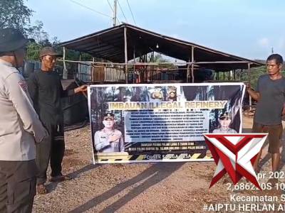 Imbauan formil larangan kegiatan ilegal refenery oleh BKPM keban polsek sanga desa