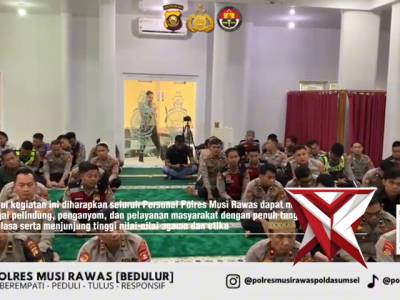 Selaraskan Program Kapolda Sumsel, Polres Musi Rawas Bentuk Personel Berakhlak Lewat Binrohtal R