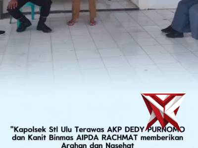 Tittle Kapolsek Stl Ulu Terawas melaksanakan kegiatan himbauan Kamtibmas - PoliceTube