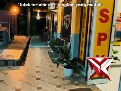 Mapolsek Tungkal Jaya diwaktu senja