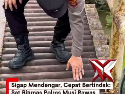 Program Kapolda Sumsel BELIDA ( bersih lingkungan  dan Asri  ) cek lokasi perbaikan jembatan