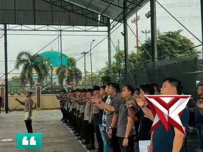 Pelaksanaan apel pagi Polres Musi Rawas