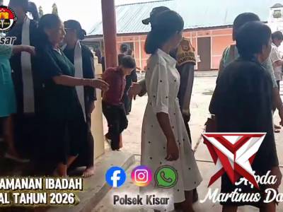 Bhabinkamtibmas Polsek Kisar melaksanakan pengamanan ibadah minggu di gereja?