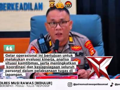 Gelar Opsnal Polres Mura dalam rangka mendukung kebijakan Kapolda sumsel IJP DR. Sandi Nugroho